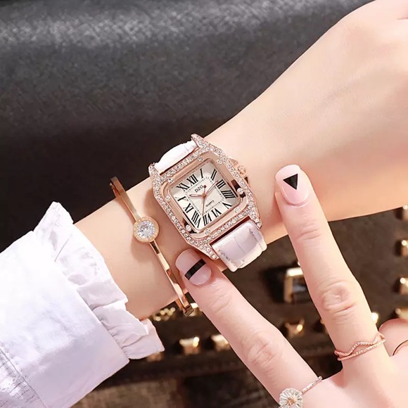 Women Square Rhinestone Casual/Business Starry Quartz Watch